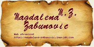 Magdalena Zabunović vizit kartica
